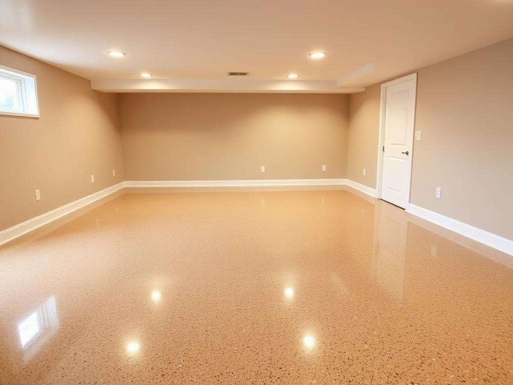 After: Basement floor transformation