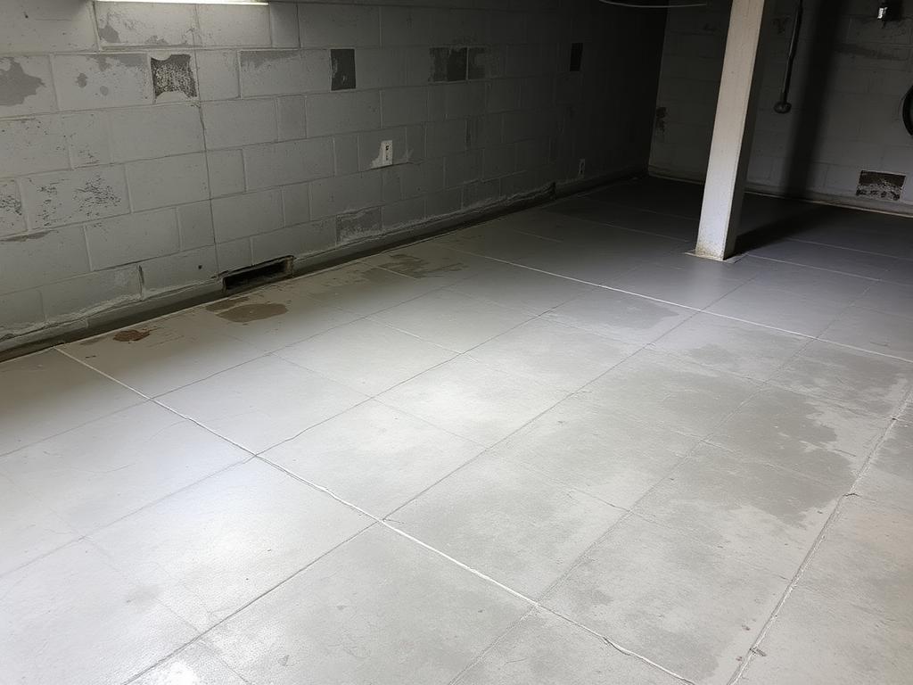 Before: Basement floor transformation